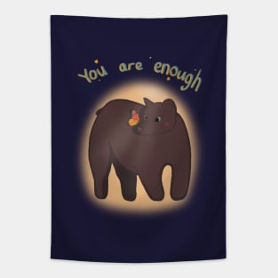 You are enough (Dark Version) - Bear Spirit Guide Tapestry