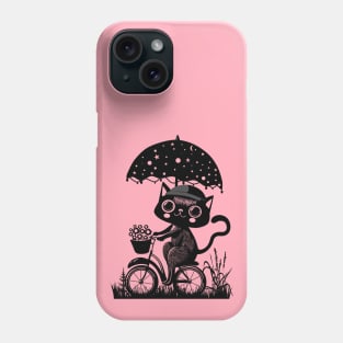 Cute Cottagecore Aesthetic Cat Bicycle Cat Mom Phone Case