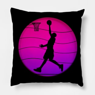 Basketball slam dunk retro vintage Pillow