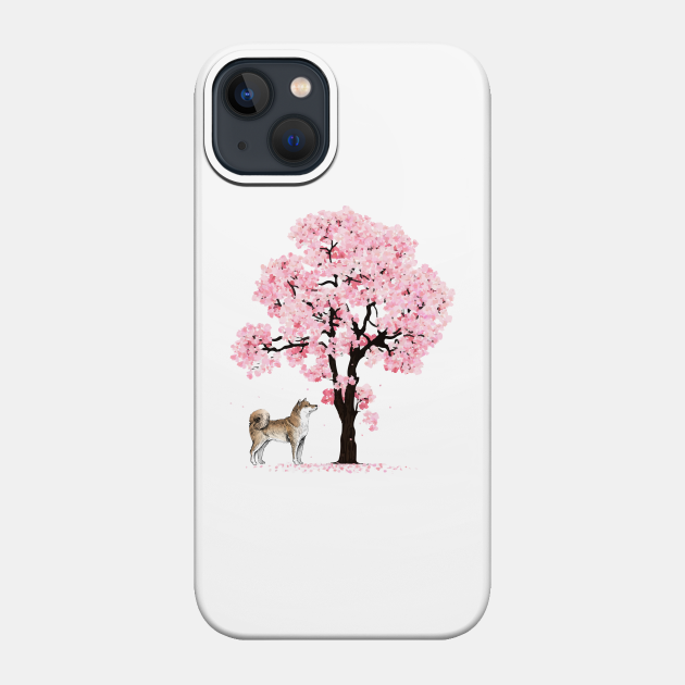 Shiba Inu Dog Japanese Cherry Blossom Sakura Flower Tree - Sakura - Phone Case