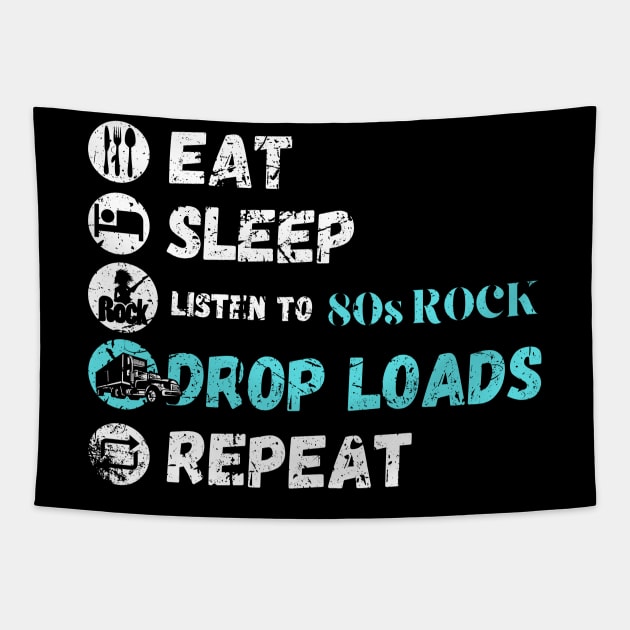 Eat Sleep Listening To 80s Rock Drop Loads Repeat Tapestry by maxdax