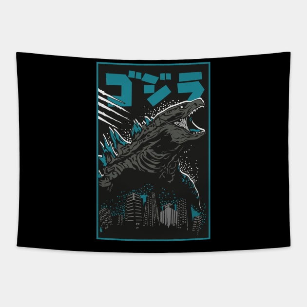 team godzilla Tapestry by PaperHead