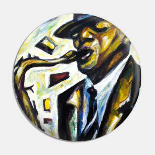 Believe in music - oil painting of saxophonist Pin