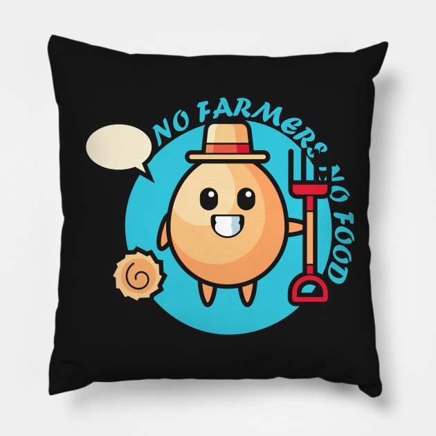 No farmers No food no funny Pillow by teesvira