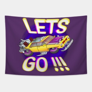 lets go travel rocket jet taxi Tapestry