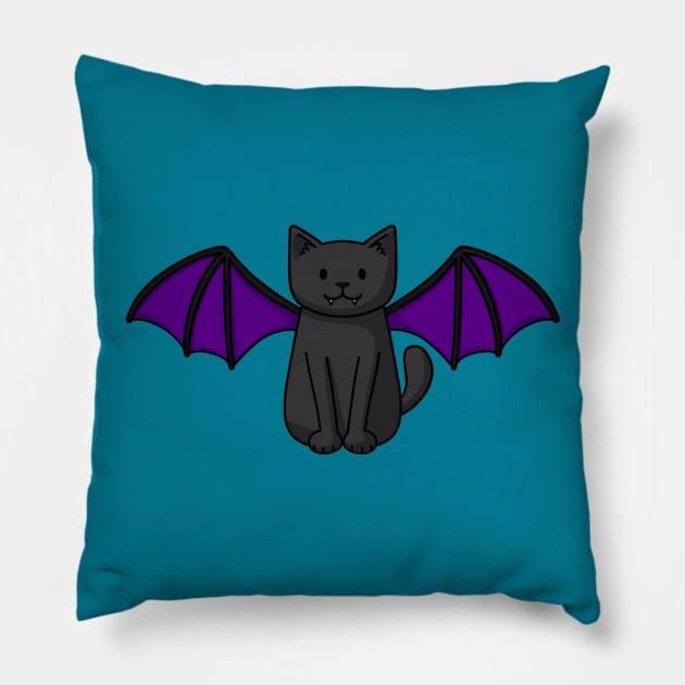 Bat Cat Pillow by Doodlecats 