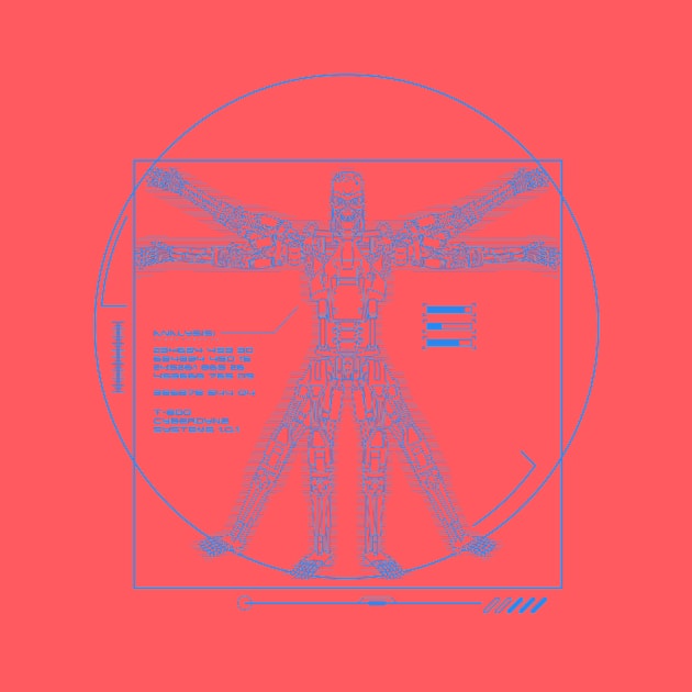 Vitruvian T-800 (Electric Blue) by demonigote