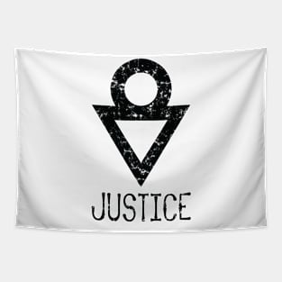 African Adinkra Symbols "Justice" Black Colour. Tapestry