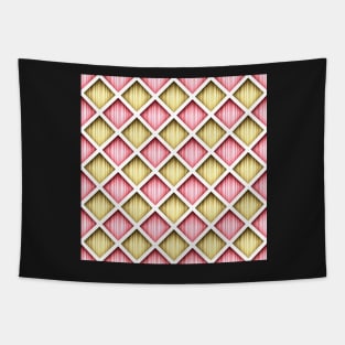 Geometric Pattern, Rhombic Harlequin Motif Tapestry