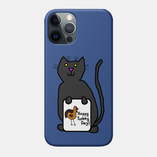 Cute Cat with Thanksgiving Greetings - Thanksgiving - Phone Case