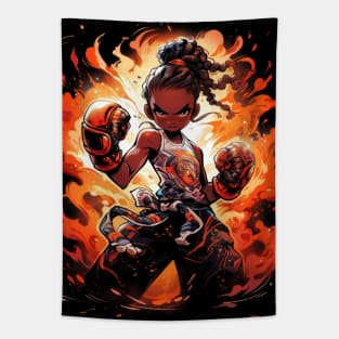 Powerful Karate Girl Tapestry