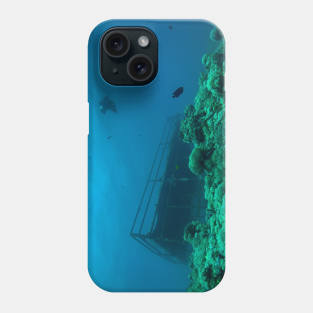 Coral reef and scuba diver Phone Case