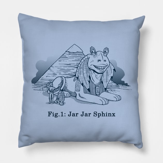 Funny Alien Sphynx Droids Sci-fi Movie Pyramid Of Giza Cartoon Pillow by BoggsNicolas