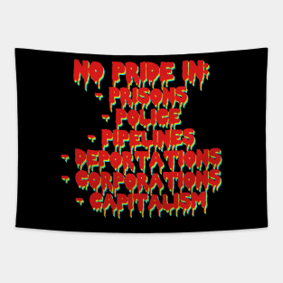 No Pride In Prisons, Police, Pipelines, Deportations, Corporations, Capitalism - LGBTQ, Queer, Anti Capitalist, Abolish ICE Tapestry