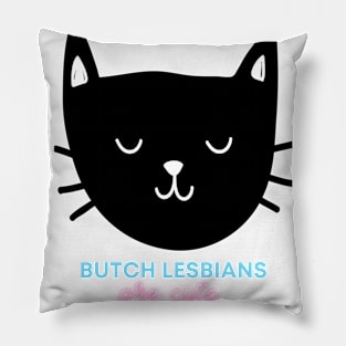 Butch lesbian cute cat Pillow