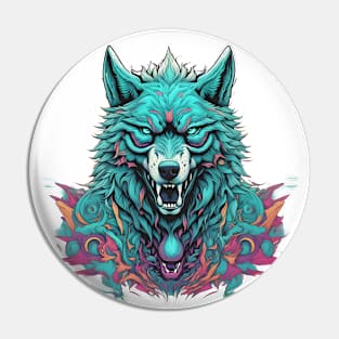 Warrior powerful wolf digital art Pin