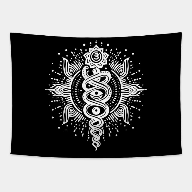 yoga Kundalini design Tapestry by lkn