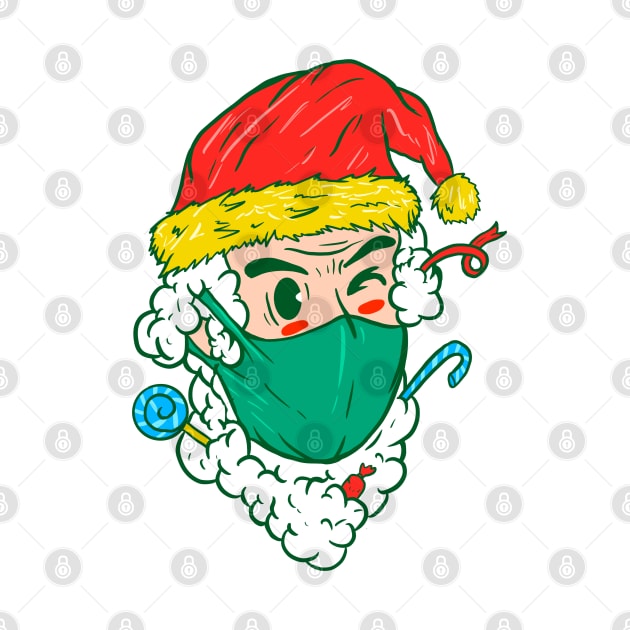 Funny Santa Wearing Mask by yogisnanda