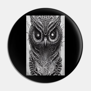 Owl Eyes Night Black Bird Pin