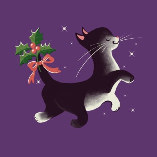 Holly Jolly Vintage Holiday Kitty Cat Cutie T-Shirt