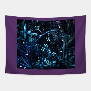 Dark blue flowers Tapestry