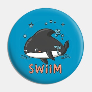 Swim orca Pin