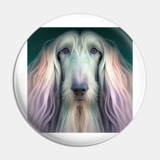 A Fractal Design of An Afghan Hound Pin