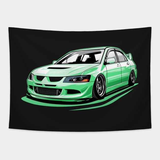 Lancer Evo 8 jdm Tapestry by ASAKDESIGNS