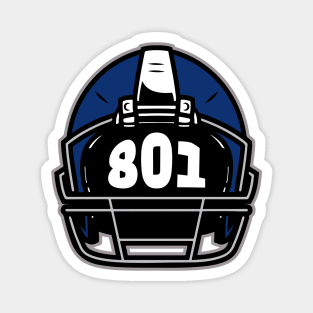 Retro Football Helmet 801 Area Code Provo Utah Football Magnet