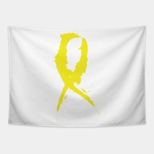 Yellow Awareness Ribbon Tapestry