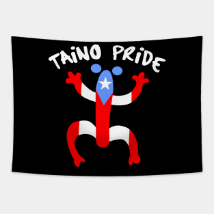 Puerto Rico Taino Pride Coqui Boricua Flag Tapestry