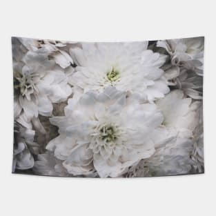 White Dahlia Flowers Garden Floral Blossoms Blooms Tapestry