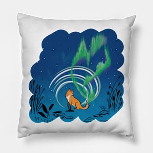 Beautiful Aurora in Scandinavia Pillow