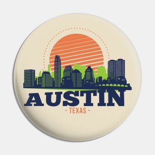 Retro Austin, Texas Skyline Pin