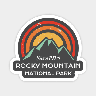 Rocky Mountains National Park Retro Magnet