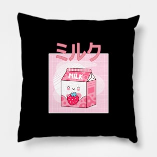 Japanese Aesthetics Kawaii Strawberry Milk Shake Pillow