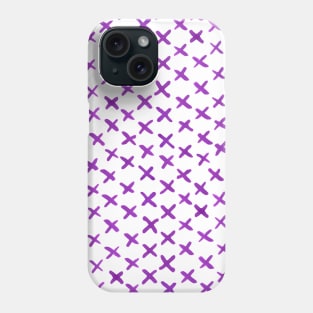 Watercolor x pattern - purple Phone Case