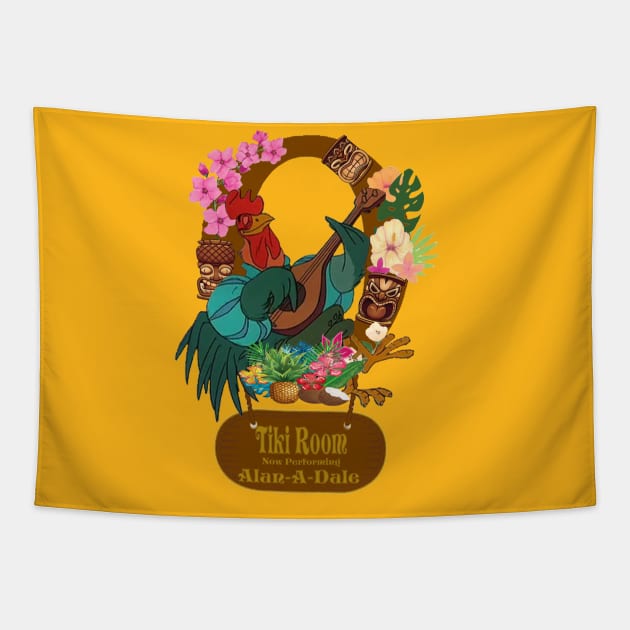 Tiki Room Rooster Tapestry by magicmirror