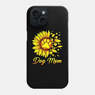 Funny Cute Dog Mom With Dog Paws Sunflower Mothers Day Girl Phone Case