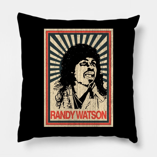 Vintage Poster Randy Watson Pillow by Odd Even