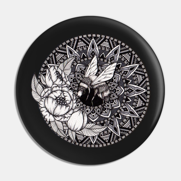 Bumble Bee Mandala Pin by Litedawn