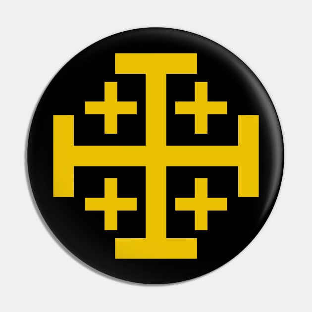 Jerusalem Cross (gold) Pin by PabloDeChenez