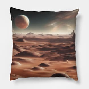 Desert Alien World Landscape Pillow