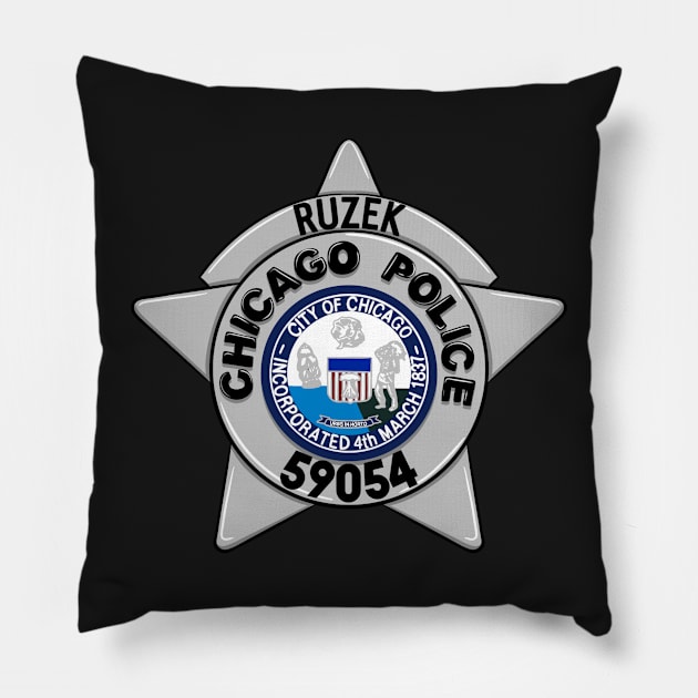 Adam Ruzek | Chicago PD Badge 59054 Pillow by icantdrawfaces