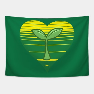 Gardening lover, sunset heart. Garden lover, green plants fan and vegans gift Tapestry