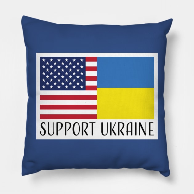 Support Ukraine - USA Pillow by sparkling-in-silence