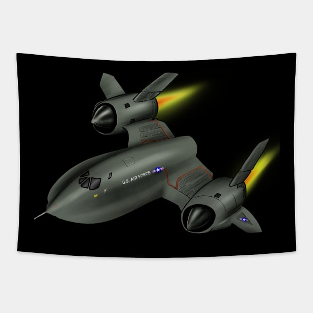 SR71 Blackbird US Air Force Tapestry by Funky Aviation