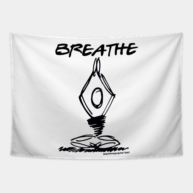 Breathe Yoga Pose v2 Tapestry by SherringenergyTeez