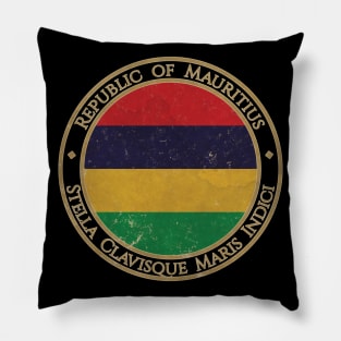 Vintage Republic of Mauritius Africa African Flag Pillow