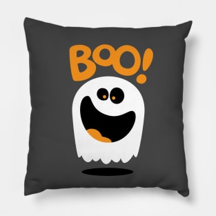 Boo! Cute Silly Halloween Ghost Pillow